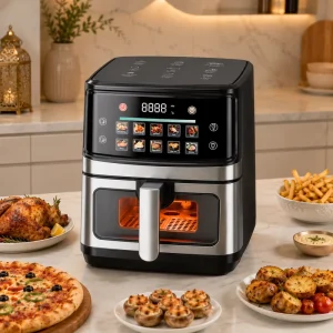 Stainless Steel 6L Large Capacity Intelligent Touch Digital Electric Portable Air Fryer