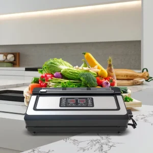 Stainless Steel ABS Vacuum Sealer Machine with 42cm Sealing Width 10L+ Capacity Household & Commercial Use