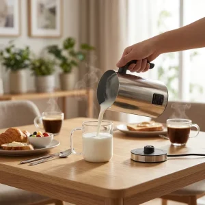 Stainless Steel Automatic Electric Milk Frother for Espresso Coffee with Two Cups Cappuccino Frothing Machine
