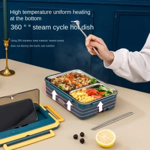 Stainless Steel BPA Free Electric Lunch Box with Water-Free Plug-In Heating Self-Heating Cross-Border E-commerce for