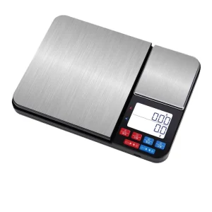 Stainless Steel Backlit Digital Kitchen Balance Scale 1mg Accuracy Battery Powered 10kg Capacity