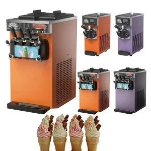 Stainless Steel Body Large Production Capacity Single Flavors Three Flavors Commercial Soft Ice Cream Maker Machine