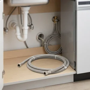 Stainless Steel Braided Dishwasher Hose Flexible Water Supply Connector for Residential Kitchen Appliances