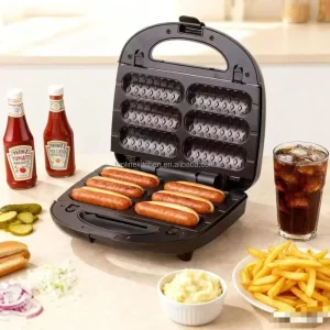 Stainless Steel Breakfast Machine Electric Sausage Grill Sandwich Maker Roasting Hot Dog Frying Sandwich Waffle Maker