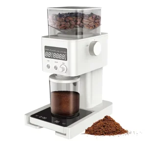 Stainless Steel Burr Grinder Espresso French Press Turkish Grinder Precise Grinding Electric Coffee Grinder with Scale