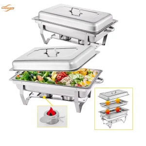 Stainless Steel Chafing Dish Buffet Set Chaffing Dish Cheffing Dishes Food Warmer Rechaud INOX RETANGULAR for Catering