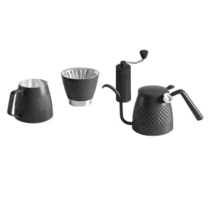 Stainless Steel Classic Eco Friendly 600ml Gooseneck Drip Pot Manual Coffee Grinder Pour Over Coffee Set
