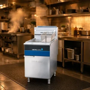Stainless Steel Commercial Gas Deep Fryer CP-F4S-NG 120,000 BTU 4 Tube Fryer with Melt Cycle & DVI Switch