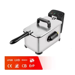 Stainless Steel Counter Top Electric 3L Deep Oil Fryer Pot for Home Use Chips Chicken Fried