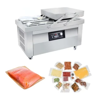Stainless Steel Double chamber Vacuum Sealer for Food Packaging Suitable for Preserving Rice Seafood and Cooked Food