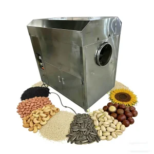Stainless Steel Drum Roasting Machine 30-60kg/hour for Cashew Nut Chestnut Hazelnut Gas Heating