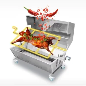 Stainless Steel Easily Assembled Gas Easily Cleaned Chicken Lamb Rotisserie Roaster Griddle Grill Big Capacity