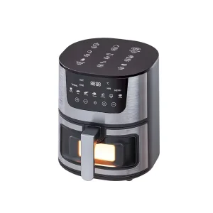 Stainless Steel Electric Air Fryer Oven 4.5L Glass Top Air Cooker for Home Use