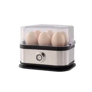 Stainless Steel Electric Automatic Egg Cooker Steamer Double Layer 6 Egg Capacity Dry Burn Protection Portable Household Kitchen