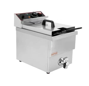 Stainless Steel Electric Chicken Fryer Commercial Potato Chips Donuts Deep Fryer Single Basket Restaurant Equipment