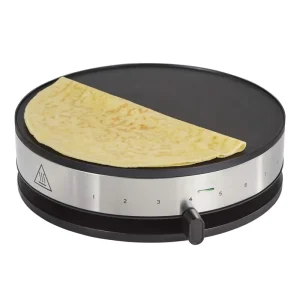 Stainless Steel Electric Crepe Maker with 13 Inch Nonstick Griddle Temperature Control for Eggs Pancakes Omelet Quesadillas