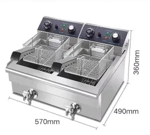 Stainless Steel Electric Deep Fryer Large Capacity Easy Operate Kitchen Equipment for Fried Chicken Potato Chips Snack Food