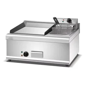 Stainless Steel Electric Deep Fryer and Flat Plate Grill Griddle