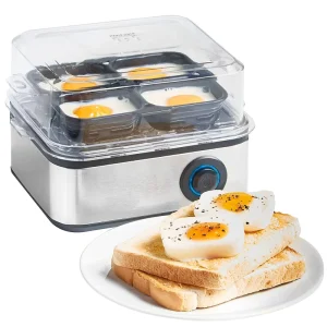 Stainless Steel Electric Egg Boiler 8-Egg Home Appliance for Cooking and Steaming Cooker