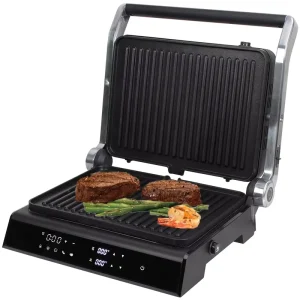 Stainless Steel Electric Indoor Smokeless BBQ Grill Digital Contact Detachable Grill Griddle