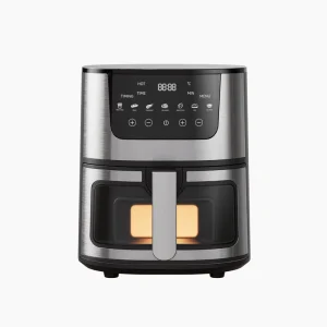 Stainless Steel Electric Intelligent Automatic 4.5L Air Fryer Oven Glass Top Air Cooker for Home Use