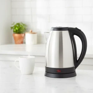 Stainless Steel Electric Kettle 1.8L Liquid Boiler Mobile Quick Heating Brewer Automatic Current-off Protection for Family