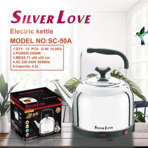 Stainless Steel Electric Kettle 2500w Portable Hot Water Kettle For Home Kitchen 220v