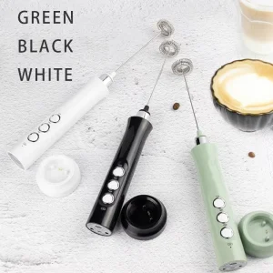 Stainless Steel Electric Milk Frother USB Rechargeable With Coffee