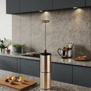Stainless Steel Electric Mixer Hand Automatic Mini Coffee Foamer Whisk Electric Milk Frother for Kitchen Mini Foamer for Lattes