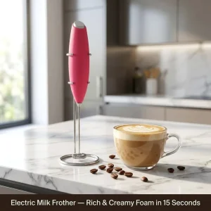 Stainless Steel Electric Whisk Coffee Foam Maker for Latte Cappuccino Matcha Battery Operated Milk Frother