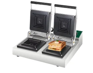 Stainless Steel Electrical Non Stick Double Grill Sandwich Maker Breakfast Toaster Waffle Panini Machine Waffle Household Use