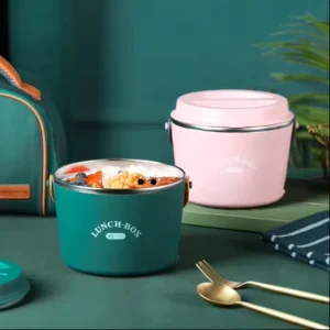 Stainless Steel Food Container Kids Seel Bento Leakproof Hot Electric Warmer Heated Insulated Lunch Box Set with Bag