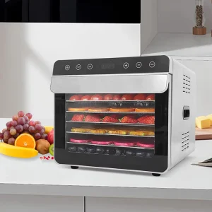 Stainless Steel Food Dehydrator Machine 6 Tray Vegetable Dryer for Home Kitchen Use