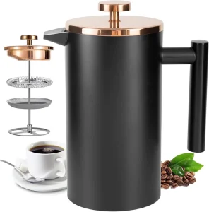 Stainless Steel French Press Coffee Kettle French Press in Stainless Steel Matt Black Coated