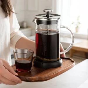 Stainless Steel French Press Coffee Maker Eco Friendly Transparent Glass Available 350ml 600ml 800ml 1000ml Capacities