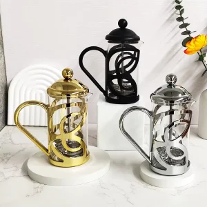 Stainless Steel French Press Glass French Press Coffee Pot 350ml French Press Coffee Maker
