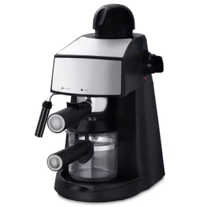 Stainless Steel Glass Cup 240ml 3.5Bar Espresso Cappuccino Coffee Machine Maker With Milk Foam Frother
