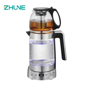 Stainless Steel Glass Electric Kettle Temperature Control Automatic Shut off 220V 1.8L+1.2L Capacity Portable Design Boil Dry