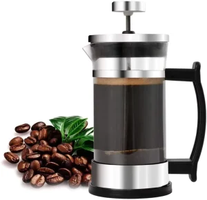 Stainless Steel Heat Resistance Borosilicate Glass Travel French Press 350ml French Press Coffee Maker with Handle