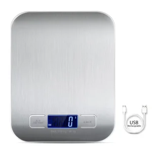 Stainless Steel High precision Digital Kitchen Scale 10kg Multifunctional Food Nutrition Scale Rechargeable