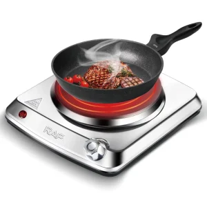 Stainless Steel Housing Easy Clean Countertop Cooker Solid Hotplate Single Burner Electric Stove Hot Plate for Home Cooking