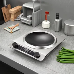 Stainless Steel Infrared Single Burner Electric Hot Plate 5 Temperature Setting Easy Clean Electric Stove for Home Office Use
