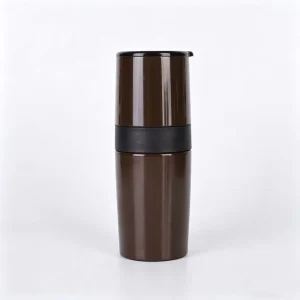 Stainless Steel Manual Coffee Grinder Ceramic Burr Double Layer Filter Vacuum 200Ml Portable Eco Friendly Adjustable for Home