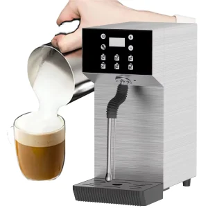 Stainless Steel Mini Electric Commercial 4 in 1 Automatic Milk Frother Steamer Machine Temperature Probe 5L 2250W White