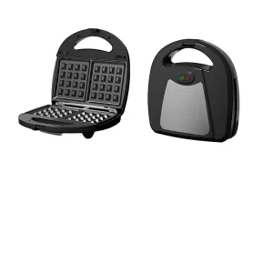 Stainless Steel Mini Portable Automatic Panini Maker with Waffle Plates Electric Household