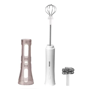 Stainless Steel Modern Design Rechargeable Electric Milk Frother for Coffee Latte Art Automatic Hands Free Milk Foaming Stirring