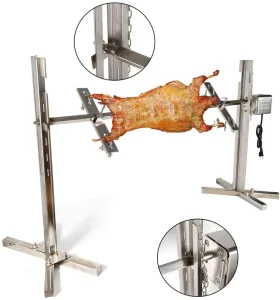 Stainless Steel Non Stick Corrosion Resistant Chicken Lamb Pig Hog Roaster Motor Kit Metal BBQ Spit Rod for Grill Rotisserie