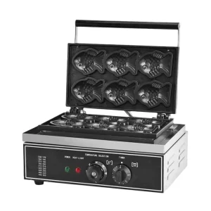Stainless Steel Non Stick Taiyaki Maker Commercial Electric Fish Shaped Waffle Baking Machine for Snack Shop Use