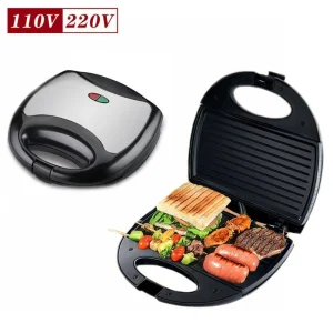 Stainless Steel Panini Breakfast Maker Non Electric 750W Household Sandwich Maker Toast Press Waffle Maker Heating