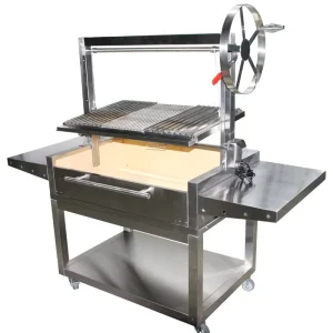 Stainless Steel Parrilla Argentinian BBQ Grill with Adjustable Height Rotisserie Spit